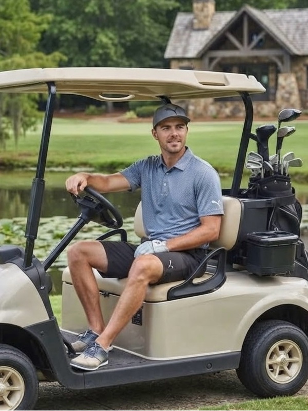 Puma Black Men's Golf Shorts with White Puma Logo